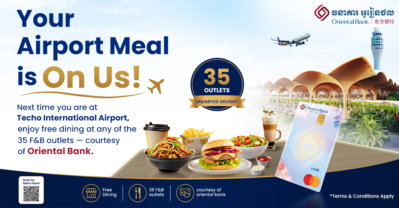 Your Airport Meal is On Us At Techo International Airport!