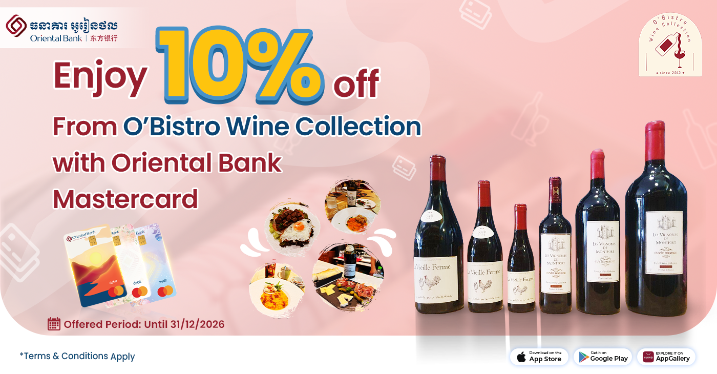 Bistro’s collection is pleased to offer 10% off to Oriental Bank cardholders