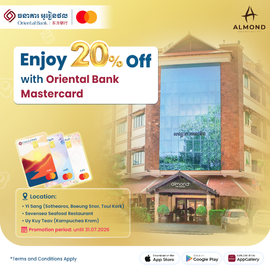 Get 20% off with Oriental Bank Mastercard from Almond Group