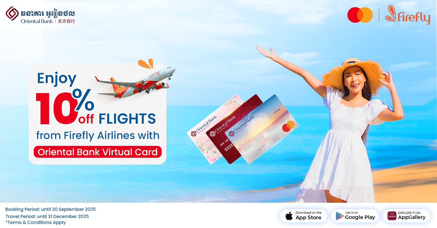 Enjoy 10% off flights from Firefly Airlines with Oriental Bank Virtual Card