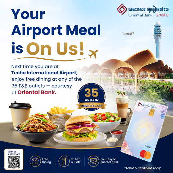 Your Airport Meal is On Us At Techo International Airport!