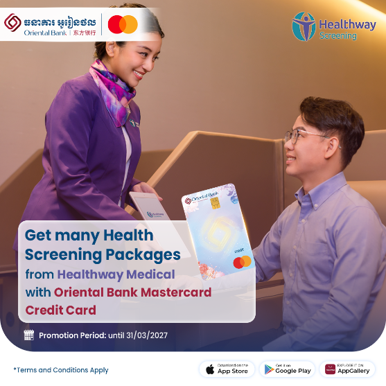 Get many Health Screening Packages from Healthway Medical with Oriental Bank Mastercard Credit Card
